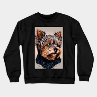 Super Cute Yorkshire Terrier Puppy Portrait Crewneck Sweatshirt